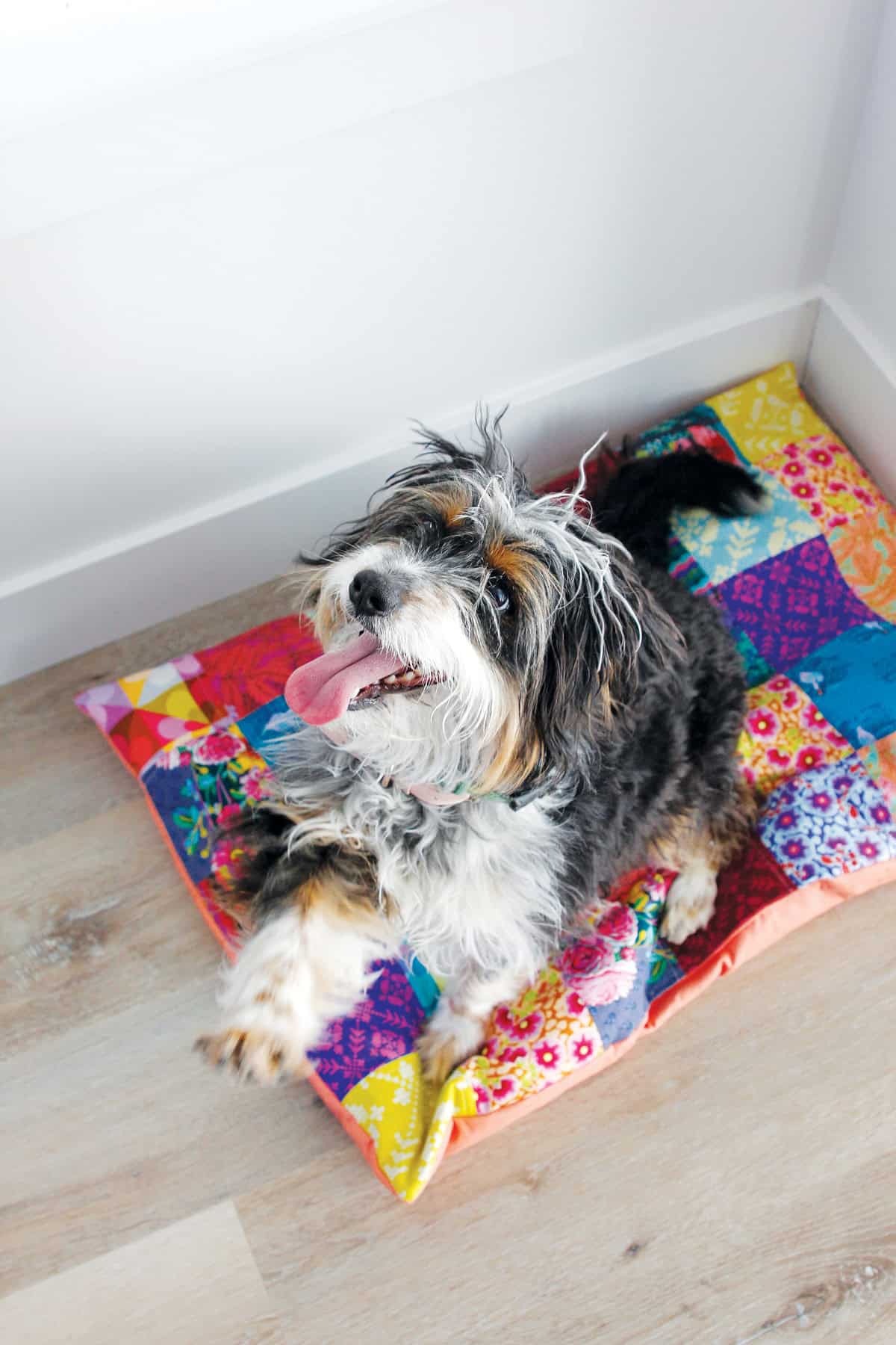 Dog Bed Sewing Pattern with Patchwork Charm Squares - see kate sew