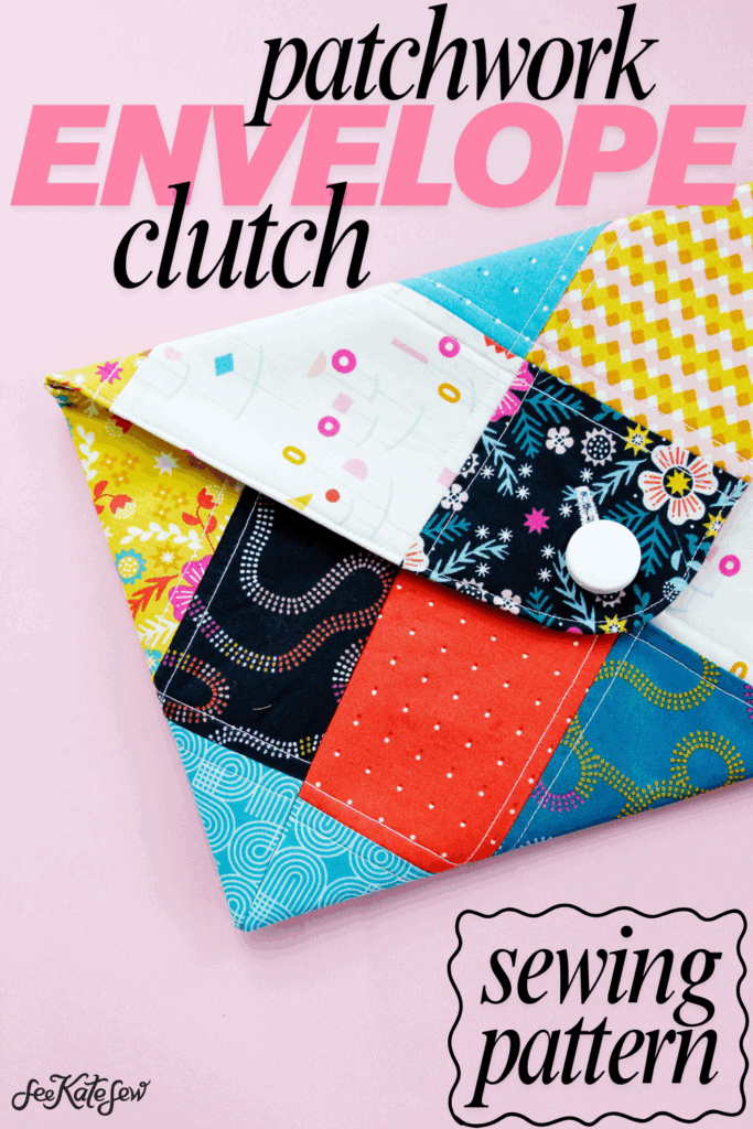 charm square sewing : Patchwork Envelope Clutch