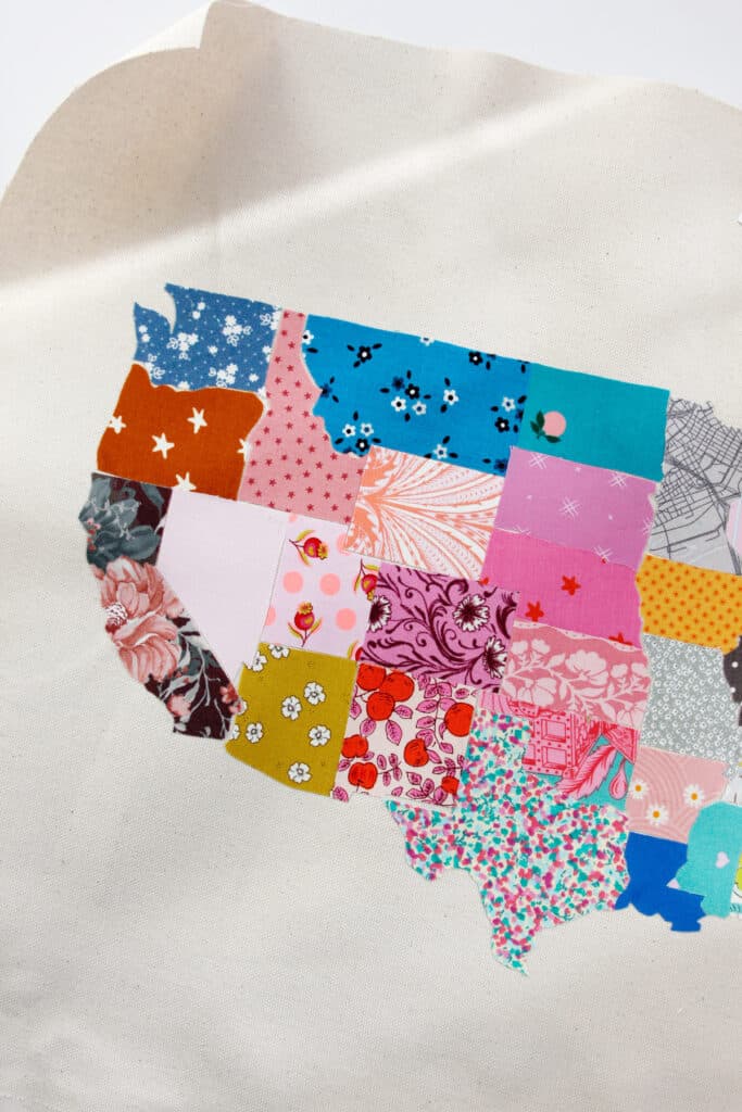 Fabric Scrap Map Tutorial with Free Printables