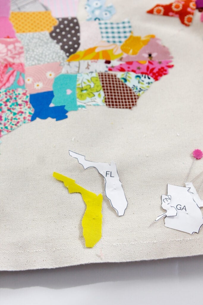 Fabric Scrap Map Tutorial with Free Printables