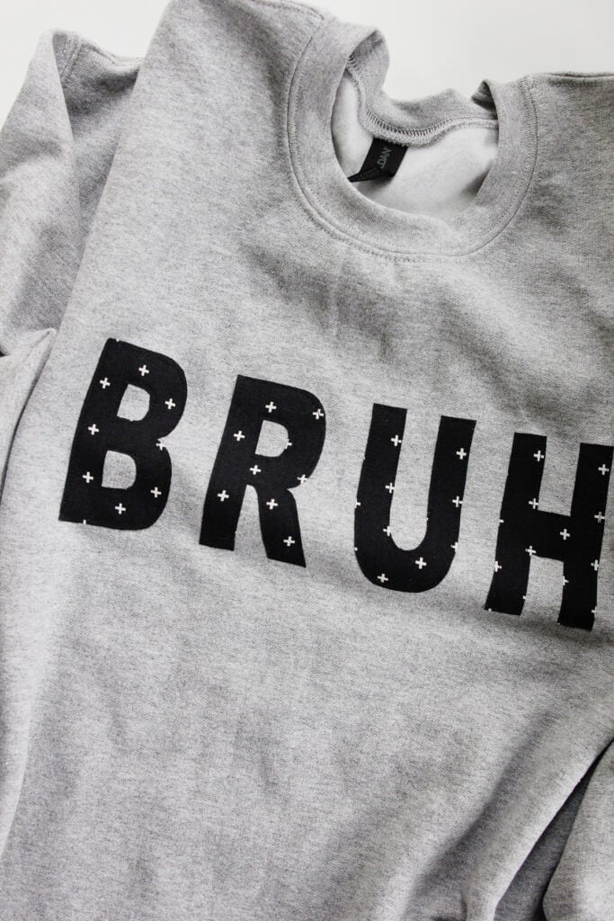BRUH applique sweatshirt